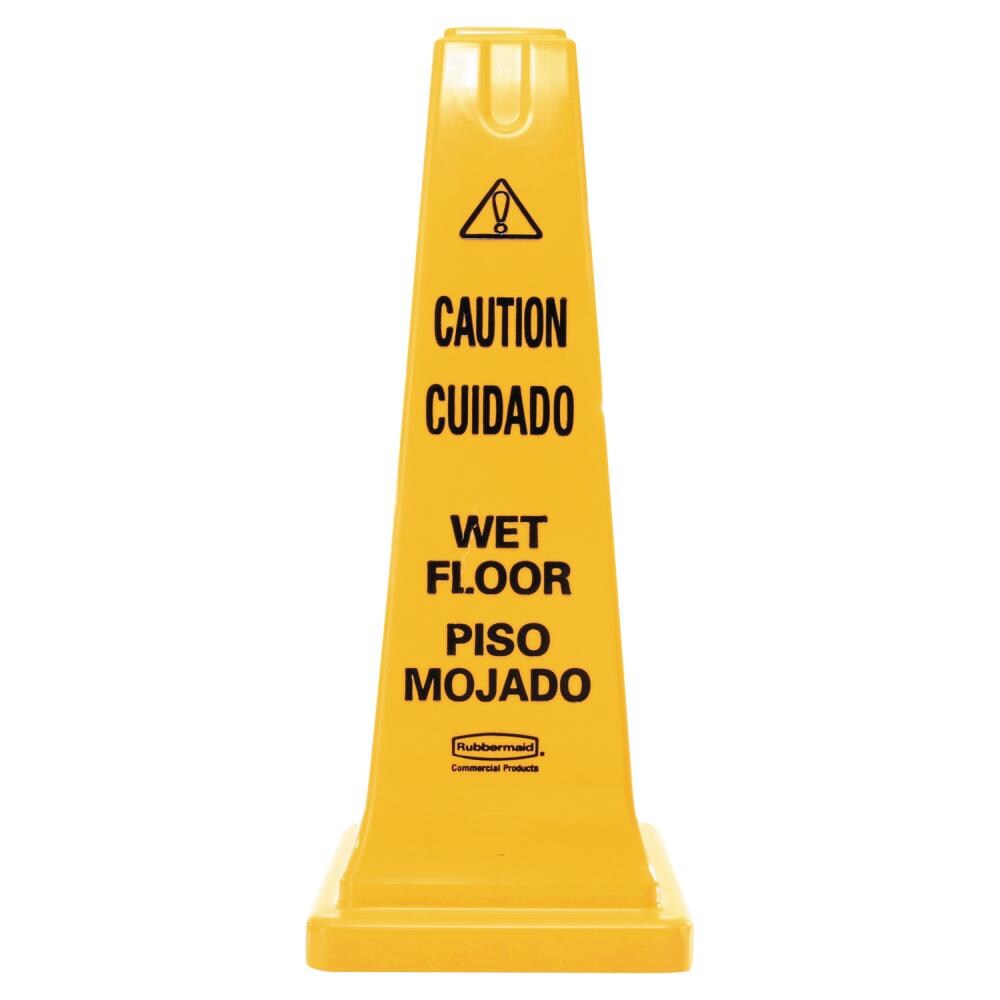 6 PACK Restaurant Caution Wet Mop Bucket Floor Yellow 27" CONE Sign Commercial 