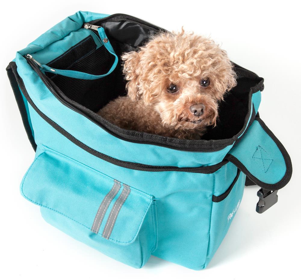 Pet Life 16in x 9in x 11in Blue Collapsible Nylon Small Dog/Cat Bag