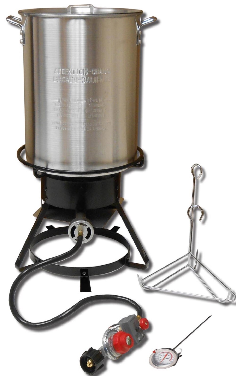 King Kooker SS1267 Stainless Steel 30-Quart Turkey Frying Propane Outdoor Cooker Package with Battery Operated Time 