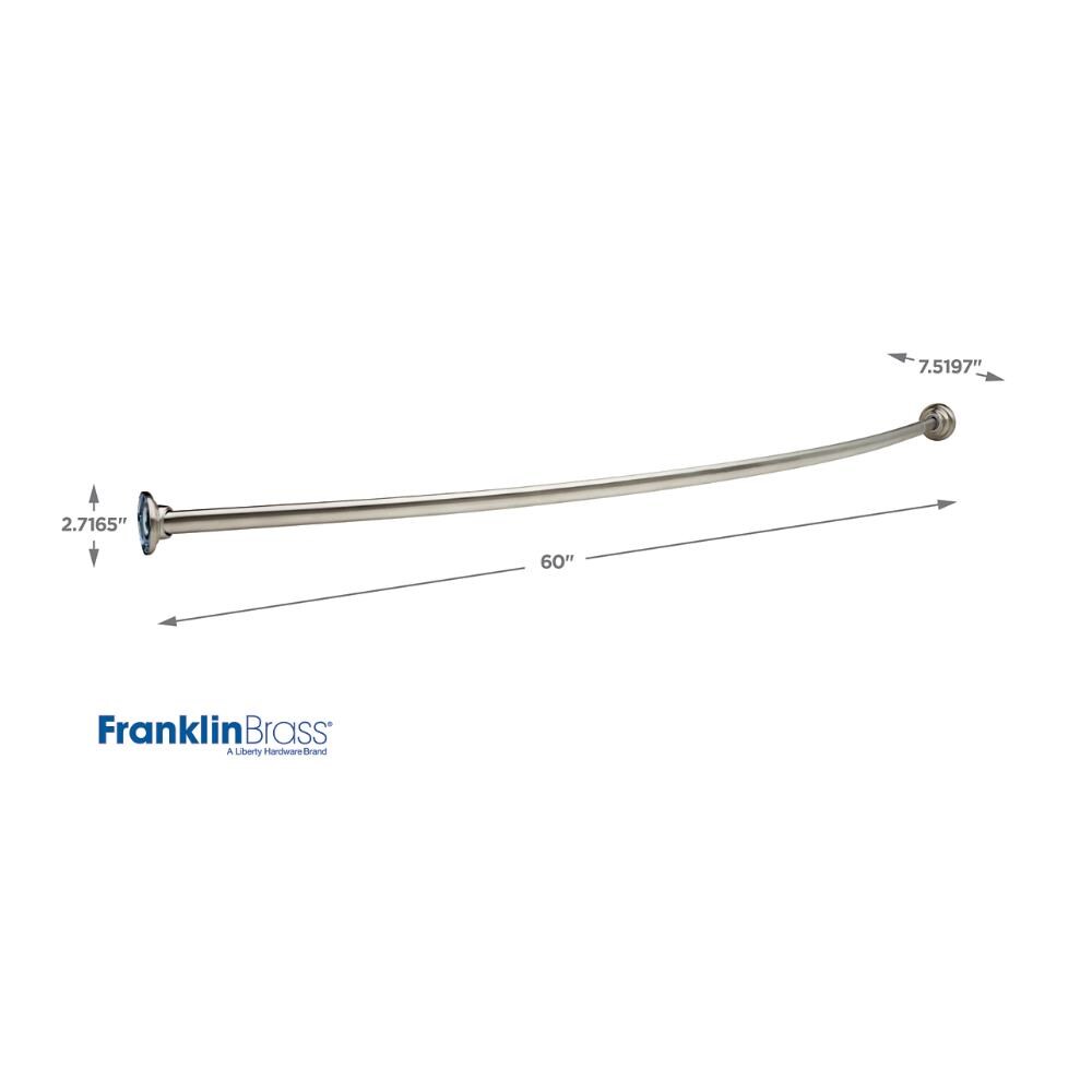 Franklin Brass 60-in to 60-in Stainless Steel Fixed Single Curve 