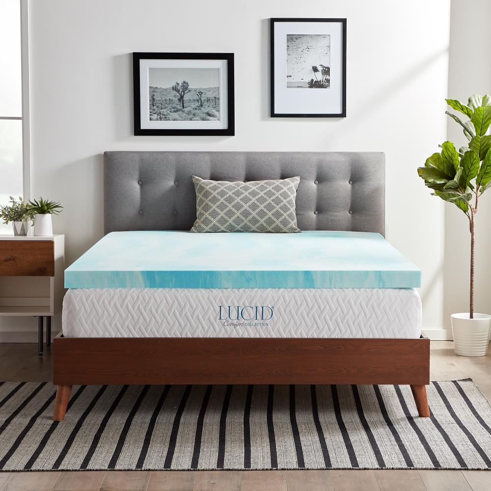 tommelfinger montage foretage LUCID Comfort Collection Gel Swirl 3-in D Memory Foam King Mattress Topper  in the Mattress Covers & Toppers department at Lowes.com