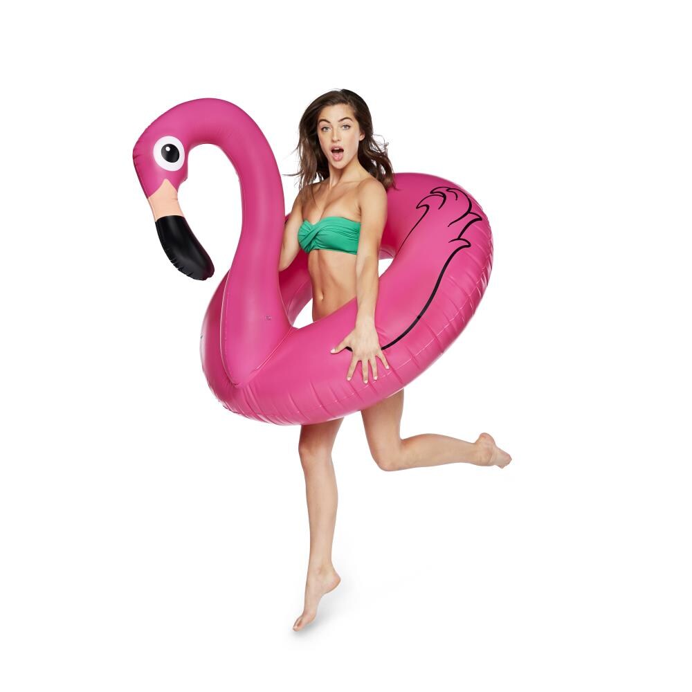 Summer Waves Jumbo Inflatable Pink Flamingo Ride-On Swimming Pool Float Raft 