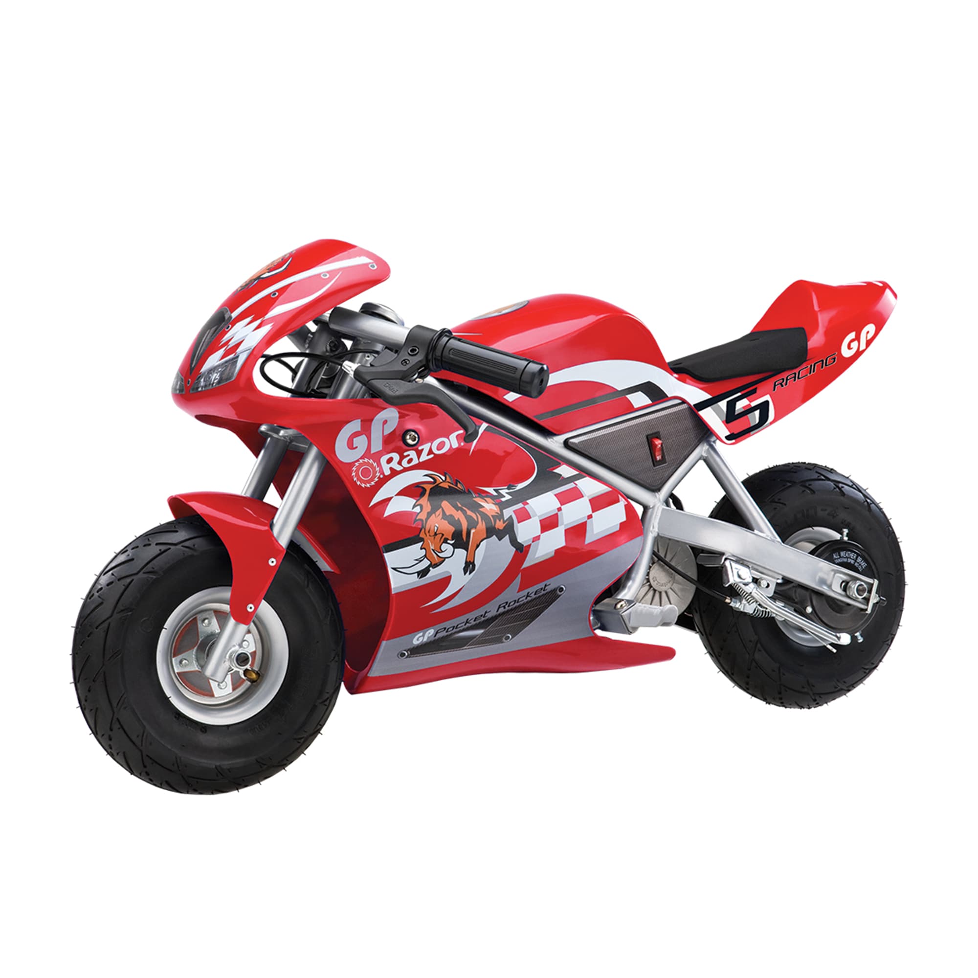 Every week transaction Thunderstorm Razor 24 Volt Mini Electric Single Speed Racing Motorcycle Pocket Rocket,  Red in the Scooters department at Lowes.com
