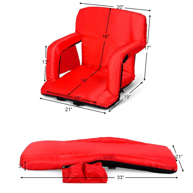 Portable Stadium Seat Portable Chair w/ Back Sponge Padded Cushion Pocket Design