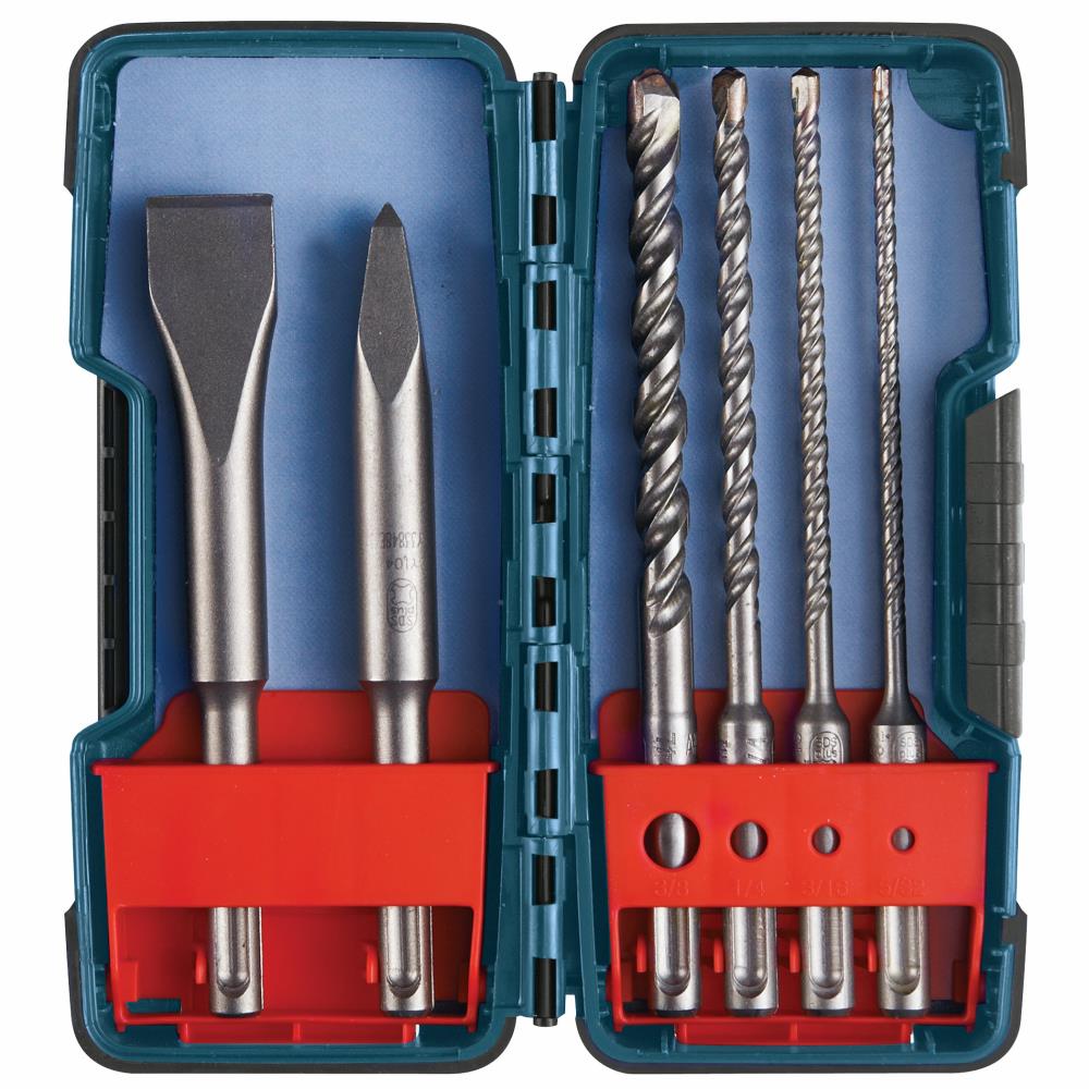 6PCS SDS Rotary Hammer Bit Kit Carbide Drill Bits Set For Concrete Masonry Wall 