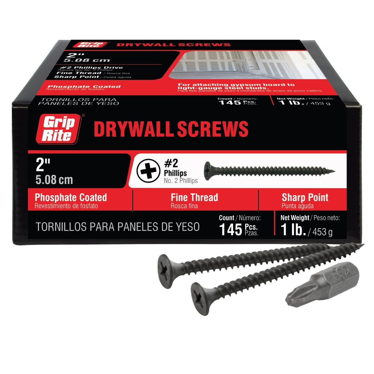 1 lb. # 6 X 2 Bugle Head Fine Thread Drywall Screws 