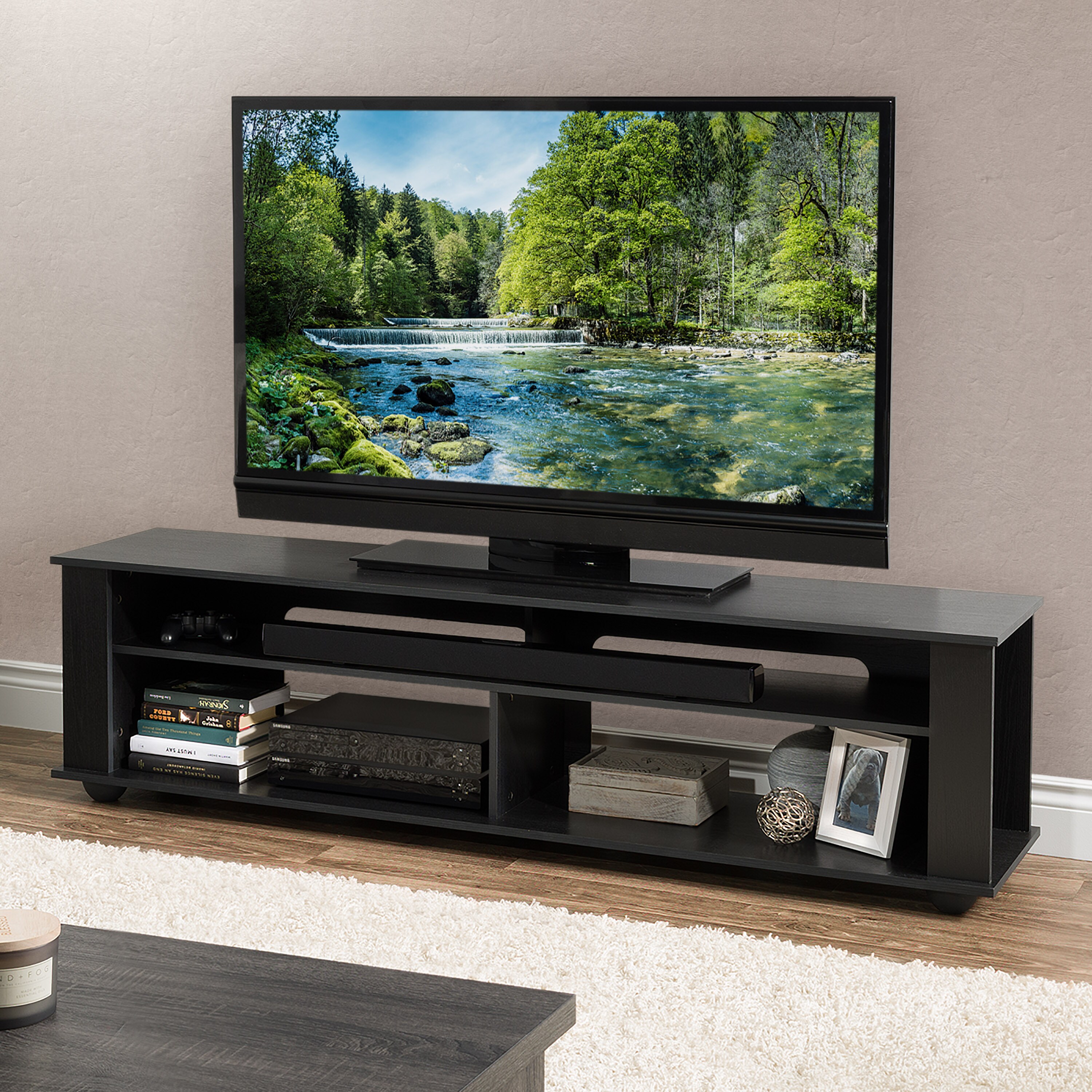 CorLiving Bakersfield Ravenwood Black TV Stand for TVS up to 65 TBF605B for sale online 