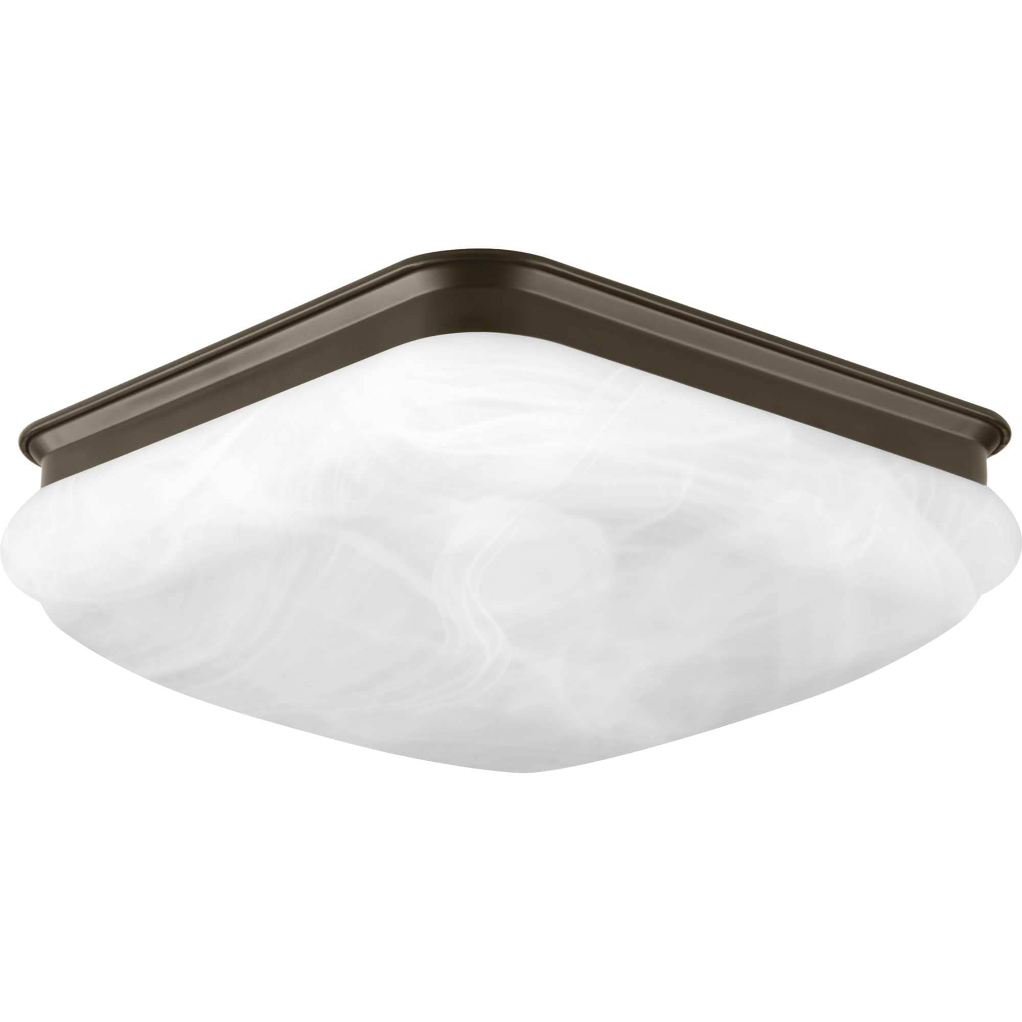 square glass flush ceiling light