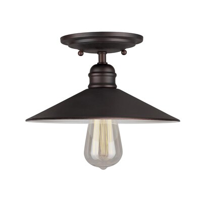10-in Antique Bronze Incandescent Semi-flush Mount Light 10-in Antique Bronze Incandescent Semi-flush Mount Light