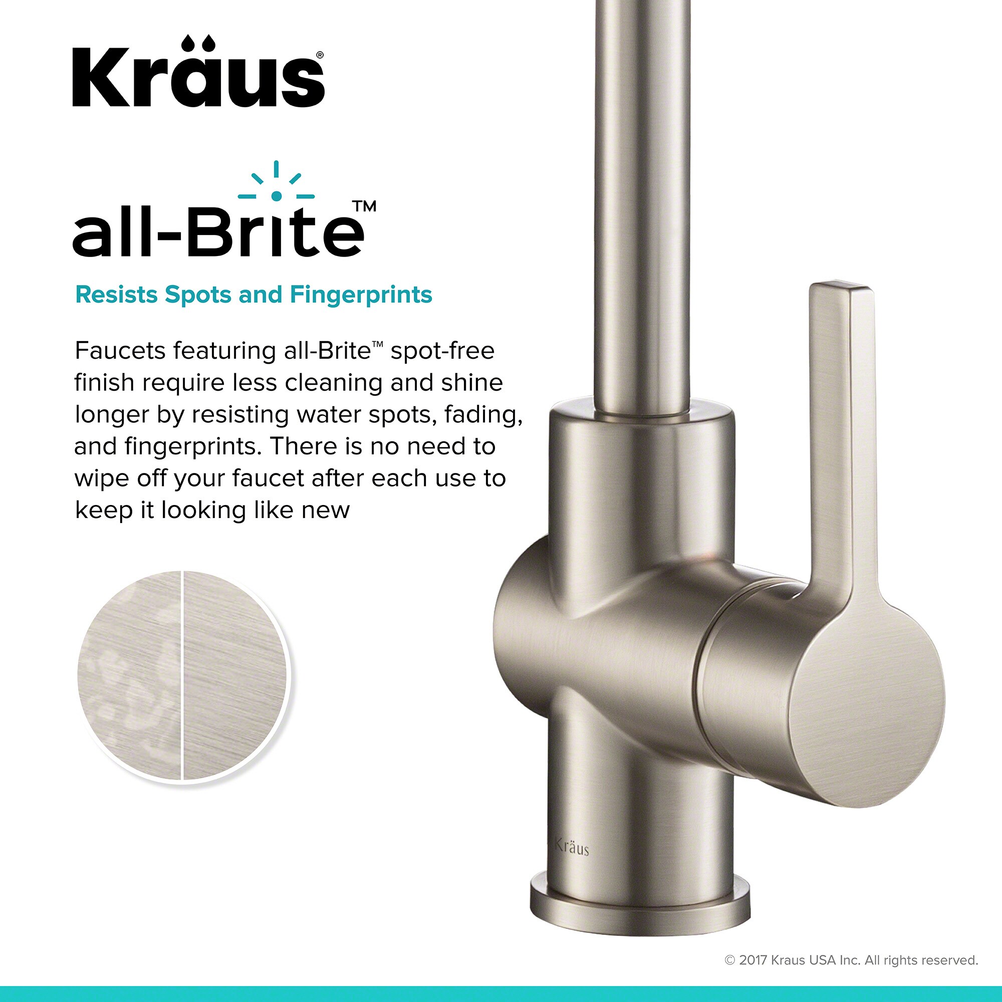 Kraus Britt All-brite Spot Free Stainless Steel Single Handle Pull-down Kitchen Faucet with Sprayer Function (Deck Plate Included)
