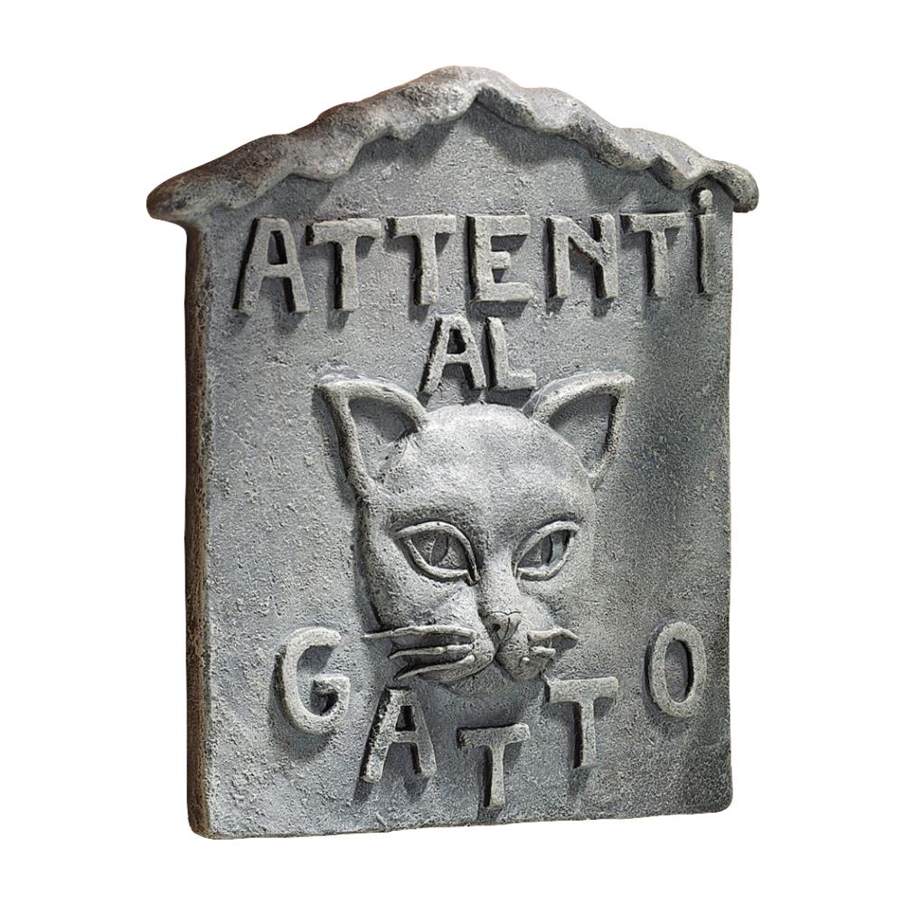Beware of the Cat Cast Iron Sign Plaque Wall Fence Gate Post Garden House Farm 