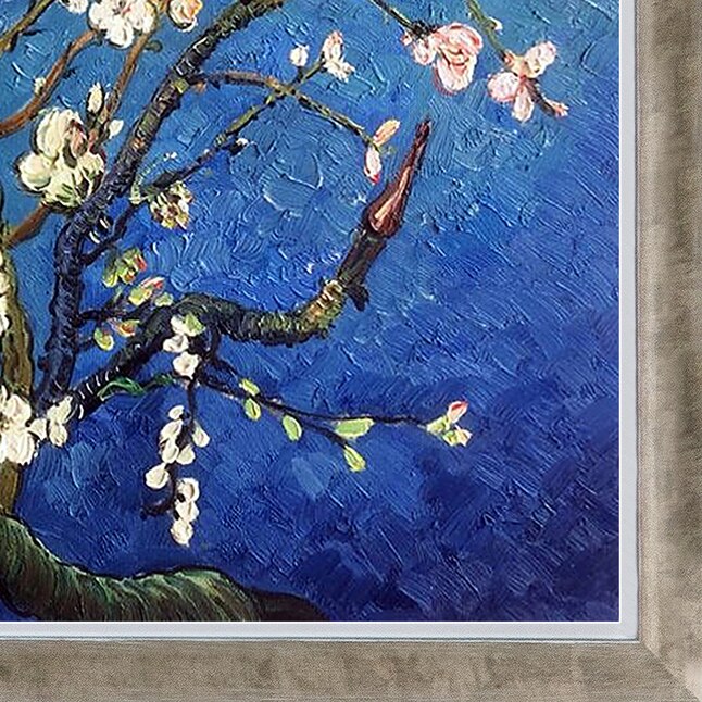 La Pastiche Blossoming Almond Branch in a Glass Framed Oil Painting 15.25 x 13.25 Multi La Pastiche Blossoming Almond Branch in a Glass Framed Oil Painting 15.25 x 13.25 Multi