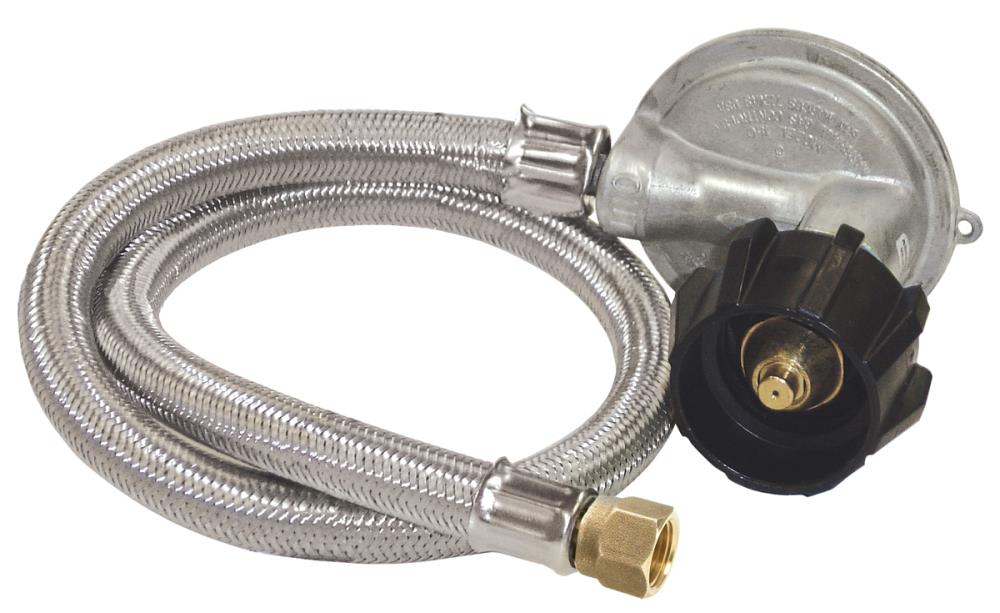 BISupply Low Pressure Regulator Hose 8ft Steel Propane Gas Grill and Heater 