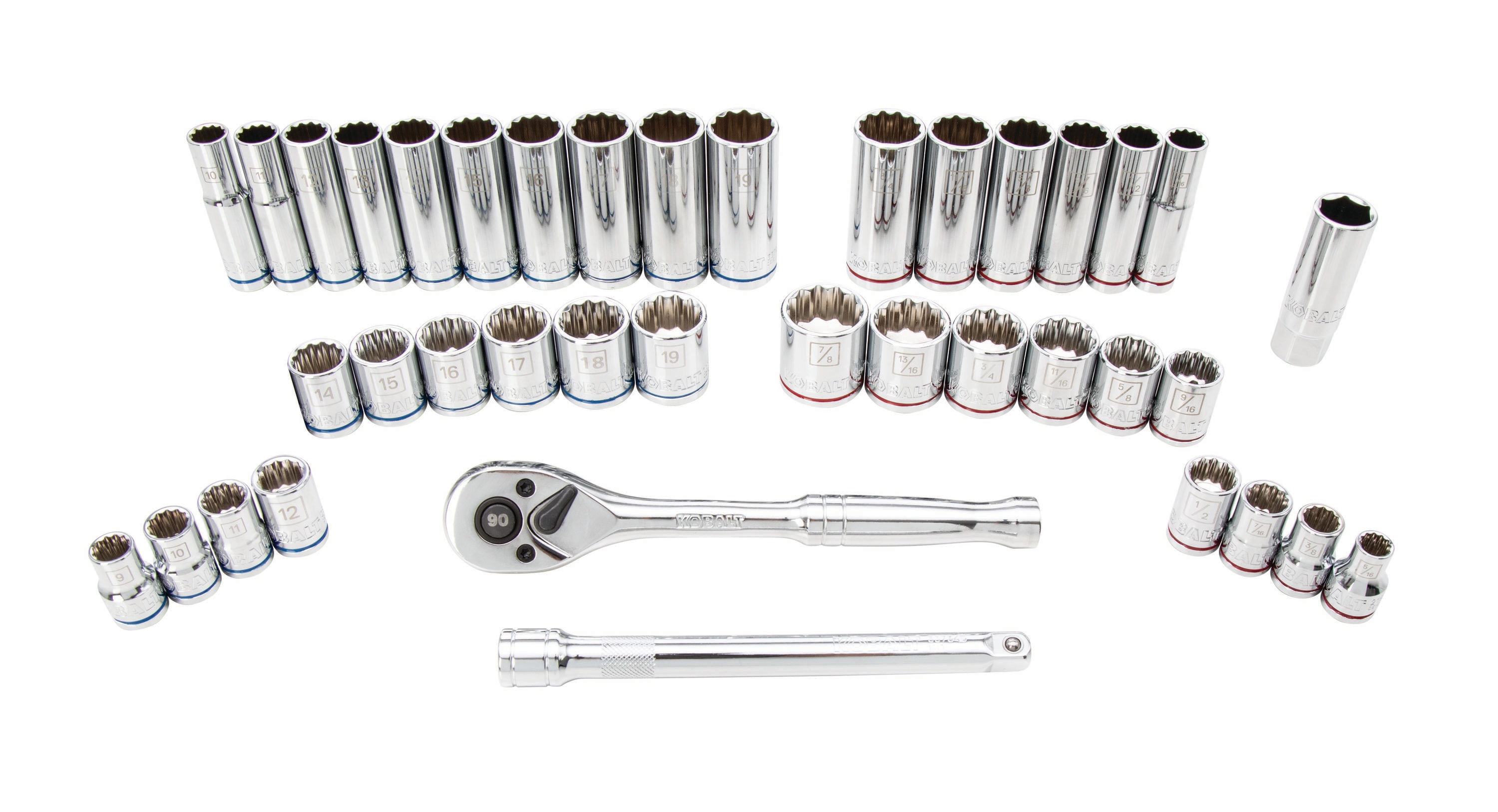 Details about   40 Piece Ratcheting Socket Wrench Set Metric and Standard 6-Point Hex Socket 