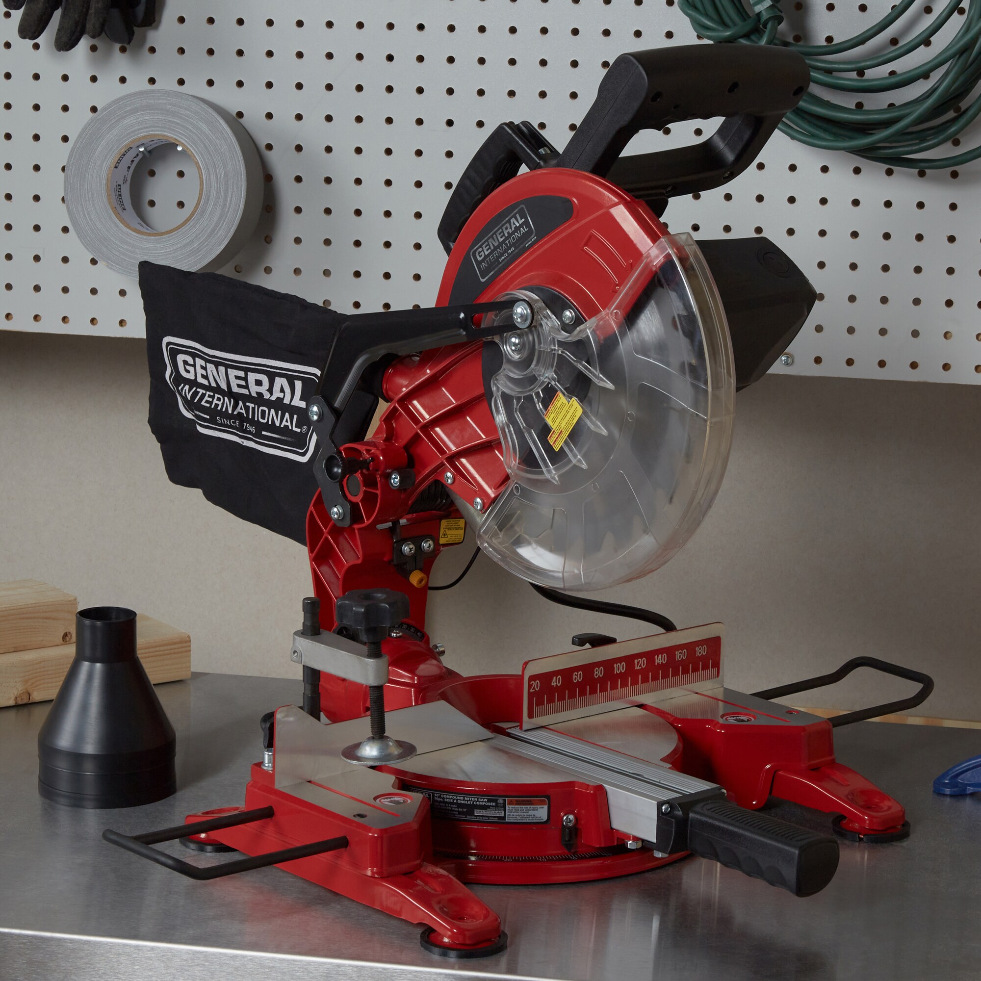 General International 10-in 15 Amps 1.5-Volt Dual Bevel Folding Compound  Corded Miter Saw
