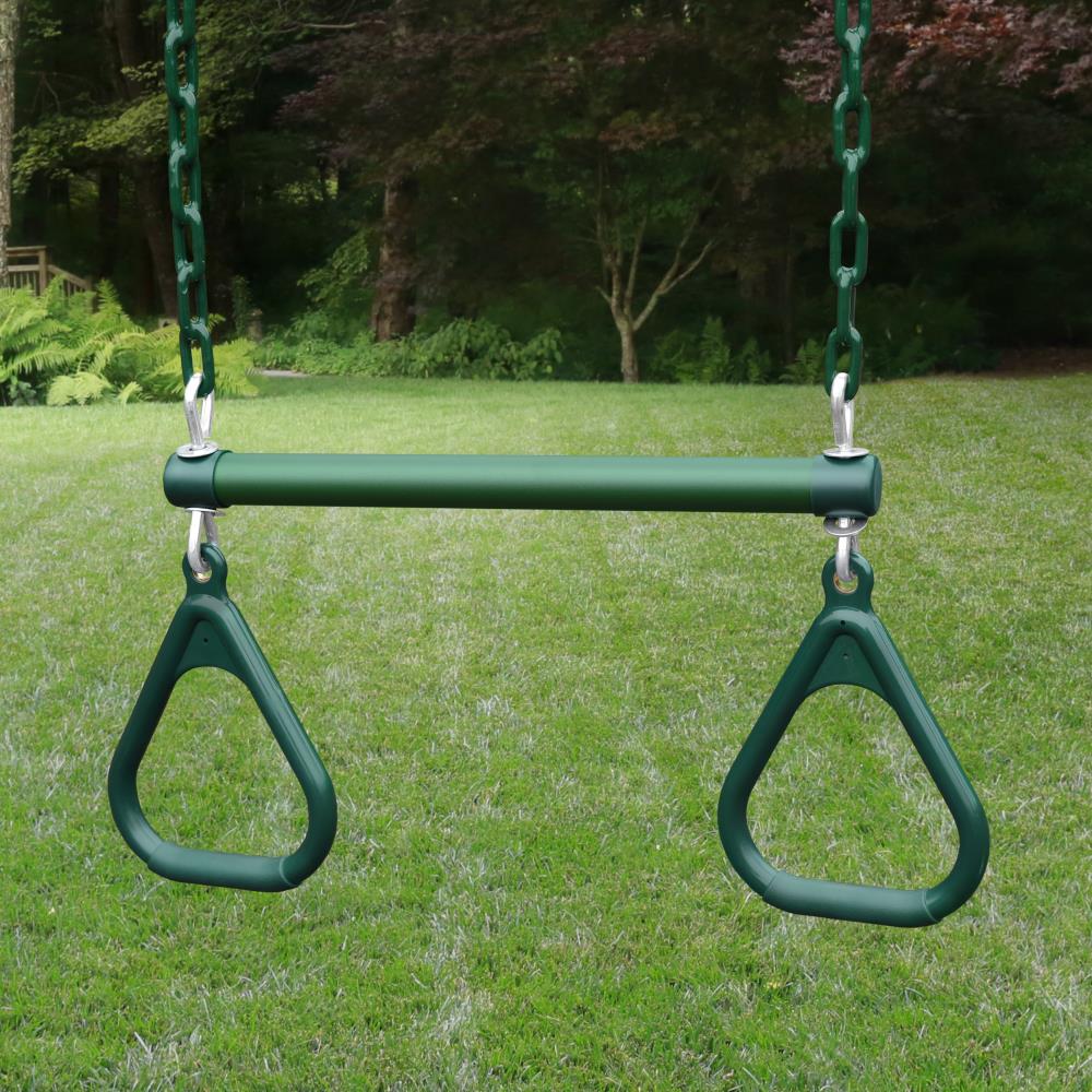 SwingNSlide Heavy Duty Ring/Trapeze Green Plastic and Metal Flat