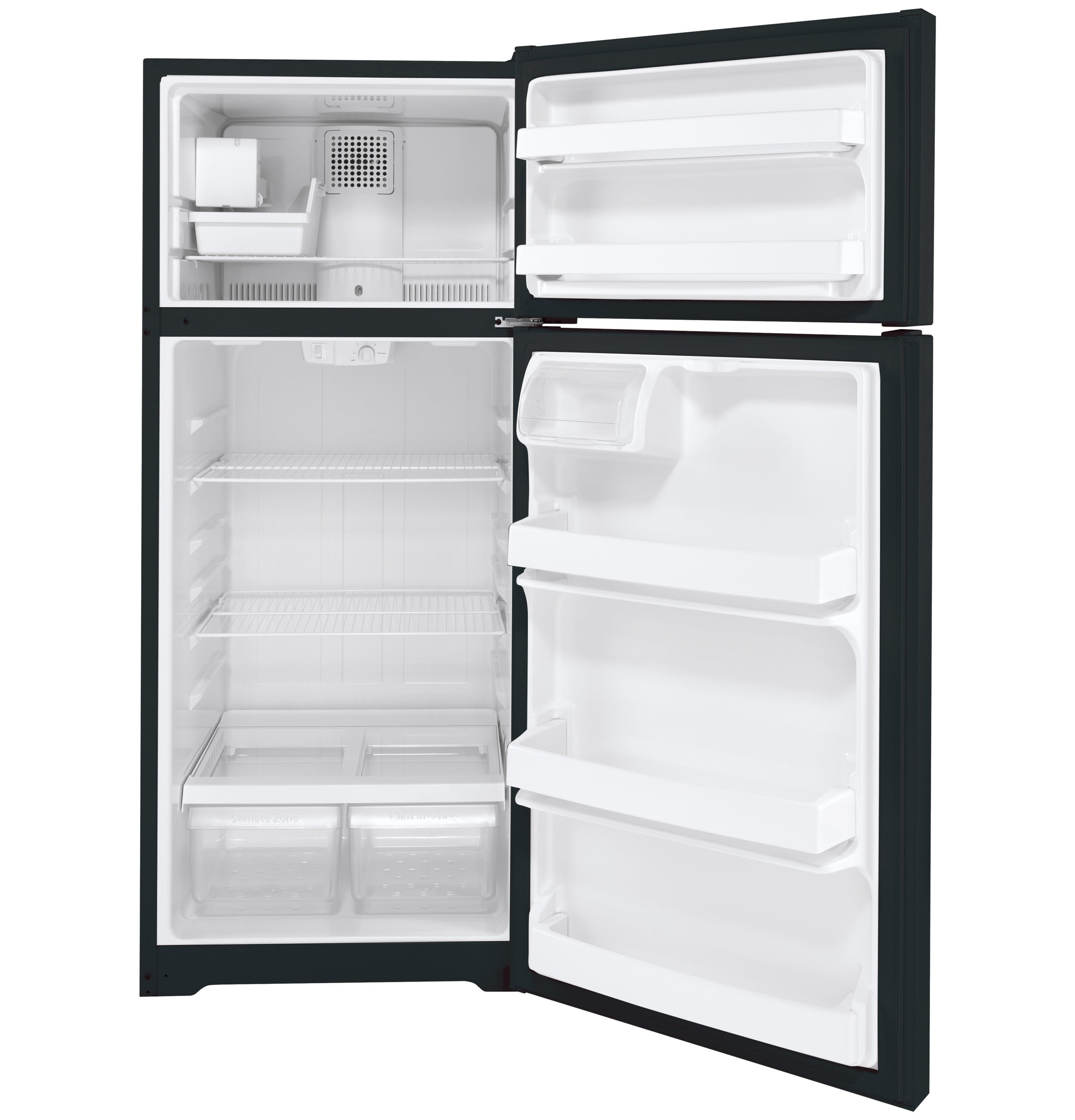 Ge 17.5-cu Ft Top-freezer Refrigerator With Ice Maker (black) Energy 