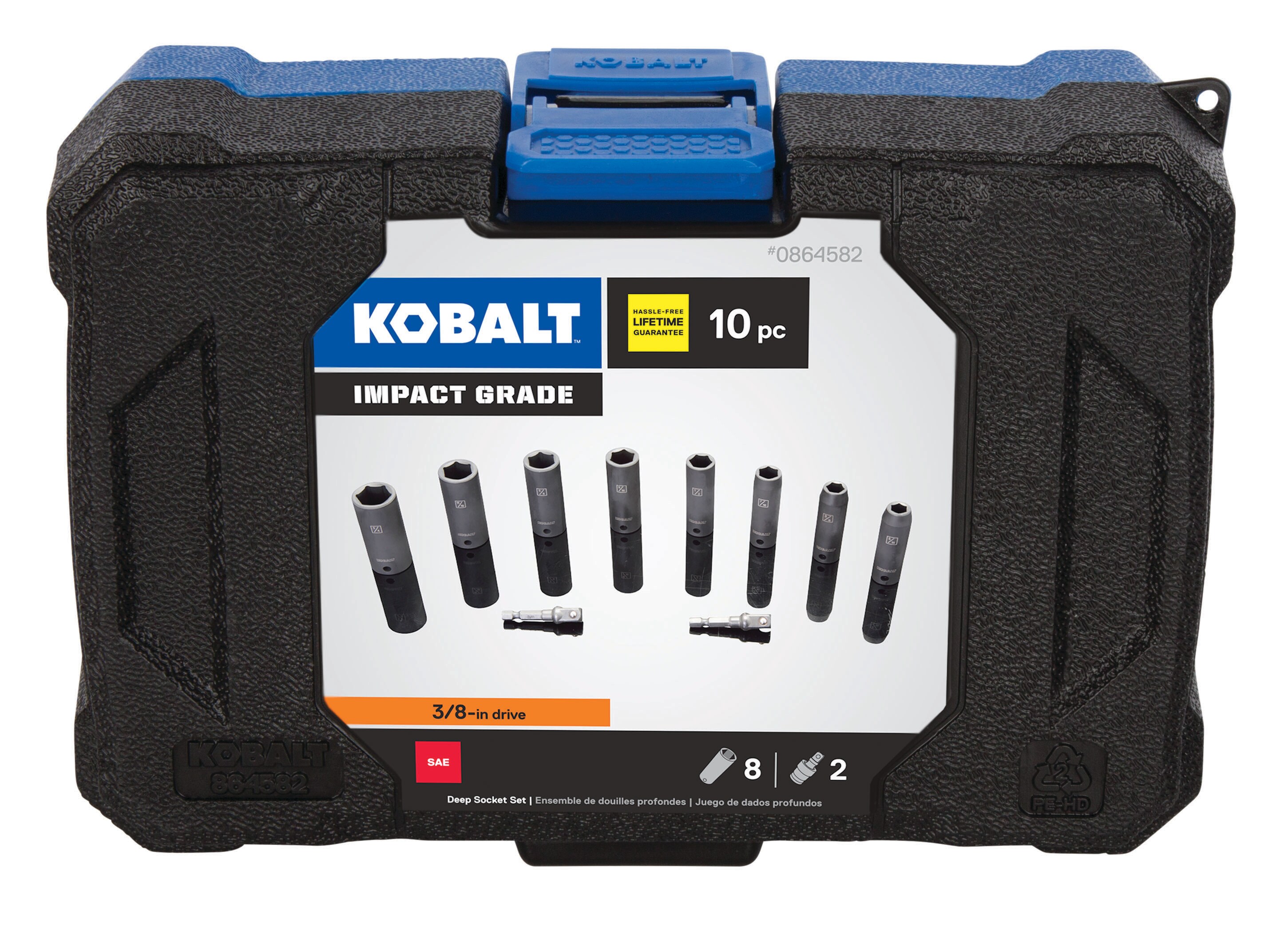 **NEW** Kobalt 10 Pc Impact Grade 3/8” Drive Deep Socket Set Standard SAE 