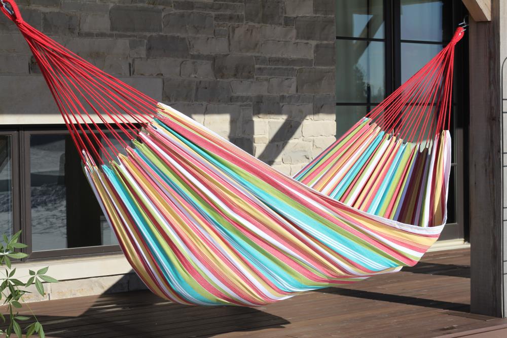 Vivere C8SPCT Tropical Fabric Hammock with Stand