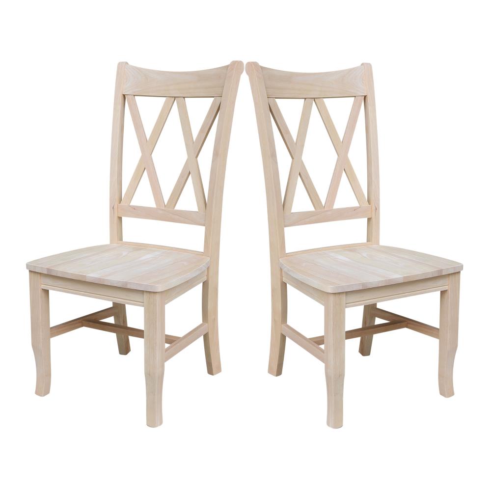 white wood x back dining chairs