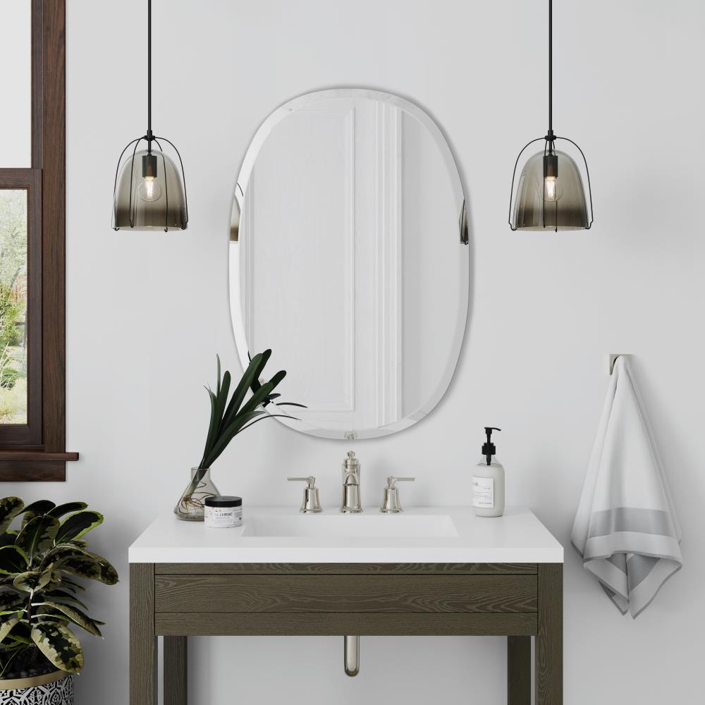 Better Bevel 24 In Frameless Oval Frameless Bathroom Mirror In The Bathroom Mirrors Department