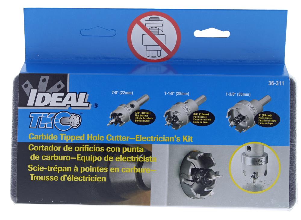 IDEAL 7/8-in Carbide-Tipped Arbored Hole Saw Set