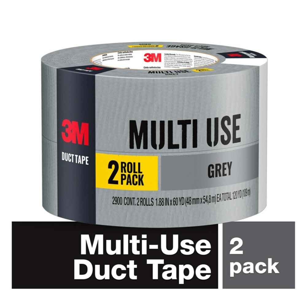 3 Rolls of Mighty Gadget Silver Gray Color All- Purpose Utility Grade Duct Tape 1.88 inch x 60 Yards R 