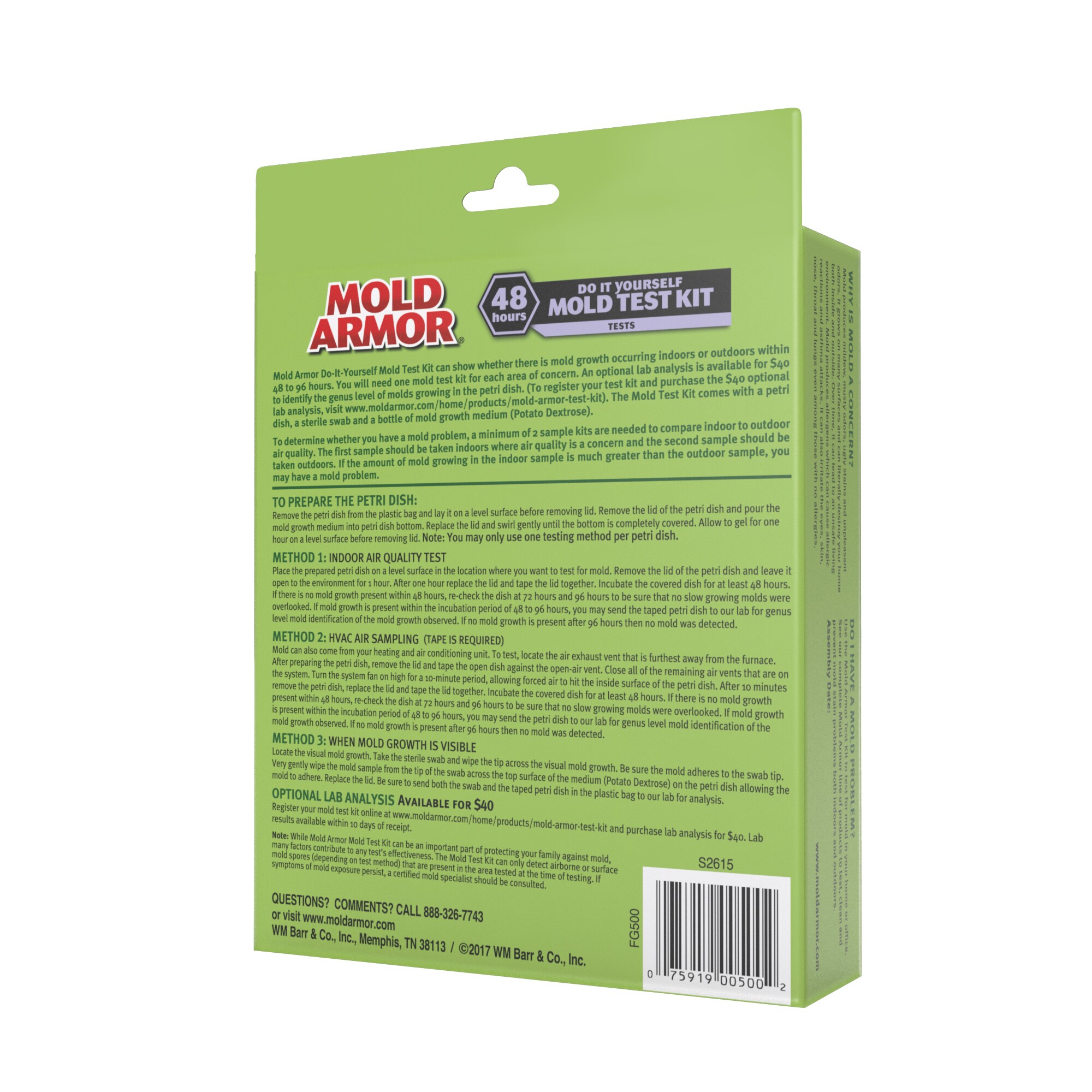 Mold Armor Fg500 Do It Yourself Test Kit Grey Air Quality Monitor Detector 1 Pac 