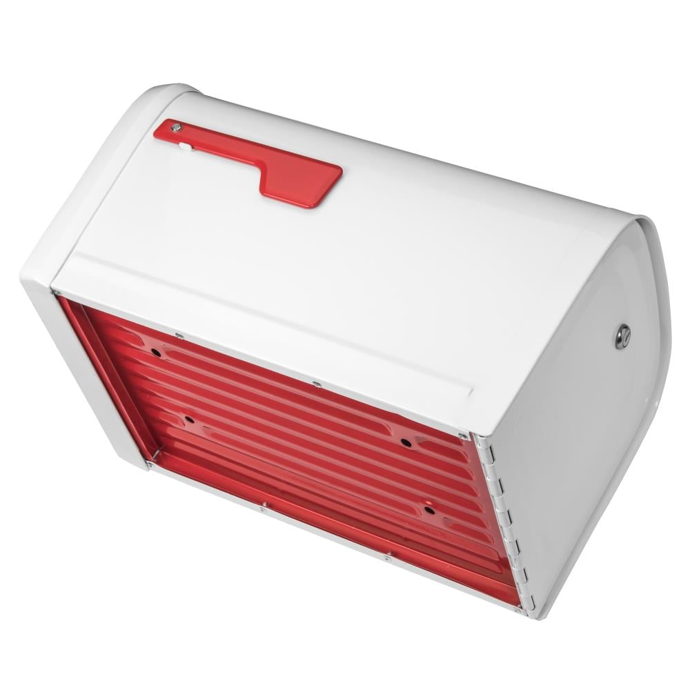Architectural Mailboxes Post Mount White Metal Lockable Mailbox