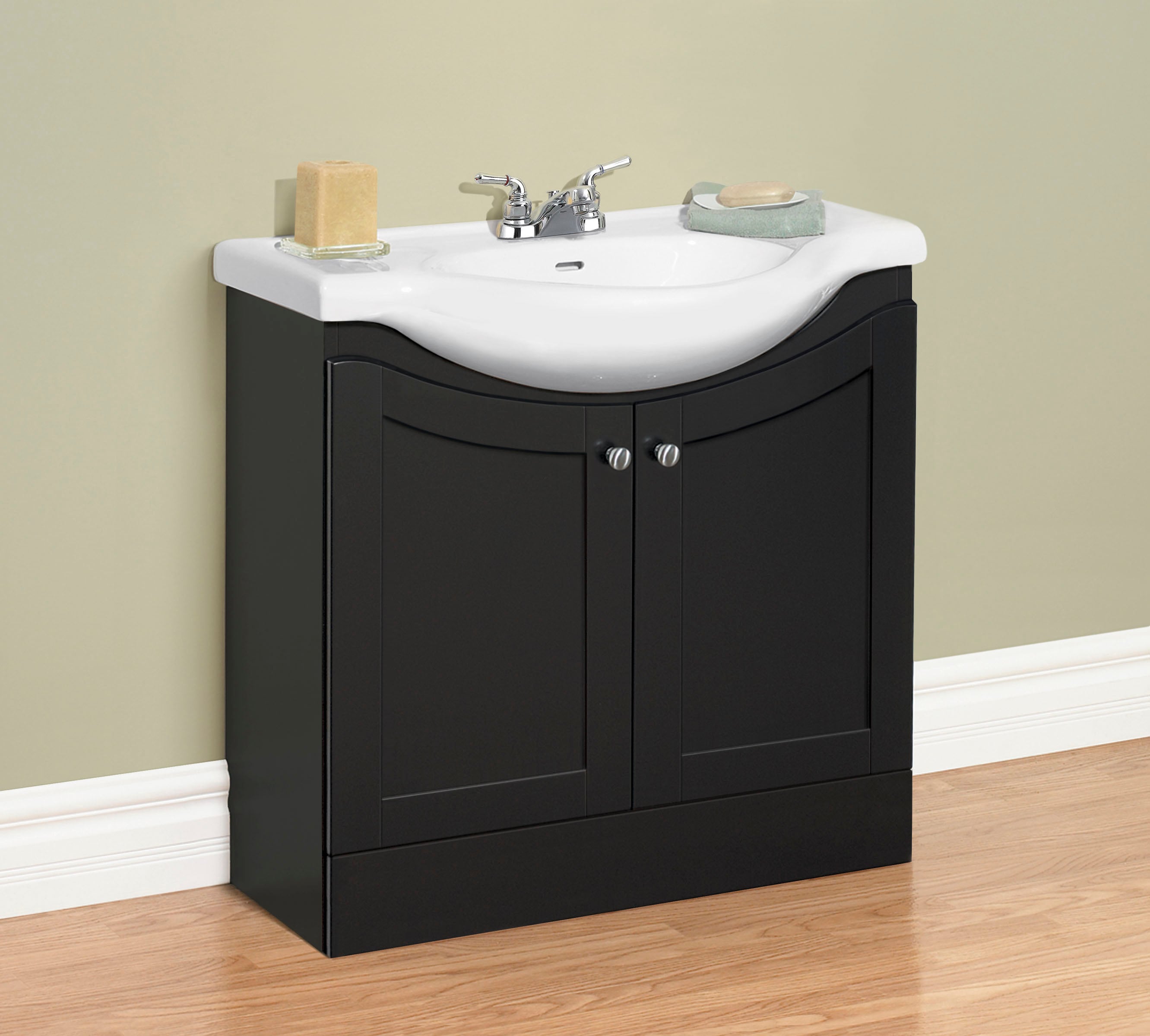 Style Selections Euro Vanity 30-in Espresso Belly Sink Single Sink 