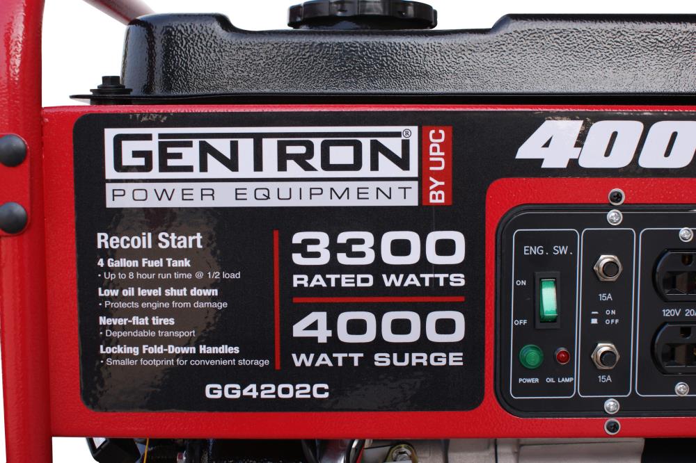 Gentron Power Equipment 3300-watt Gasoline Portable Generator With Oem 