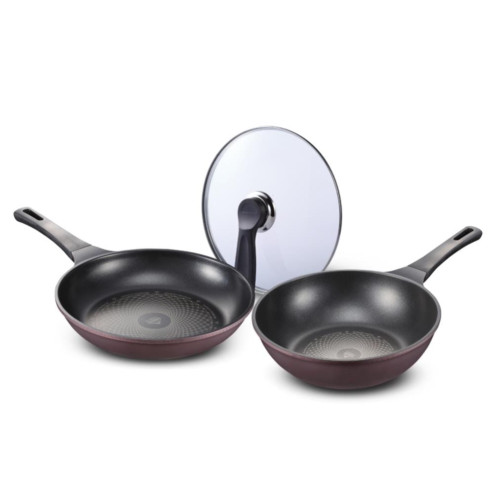 Klassic Combo Set Of 3 Aluminium Cooking Frying Pans High Quality 28cm 