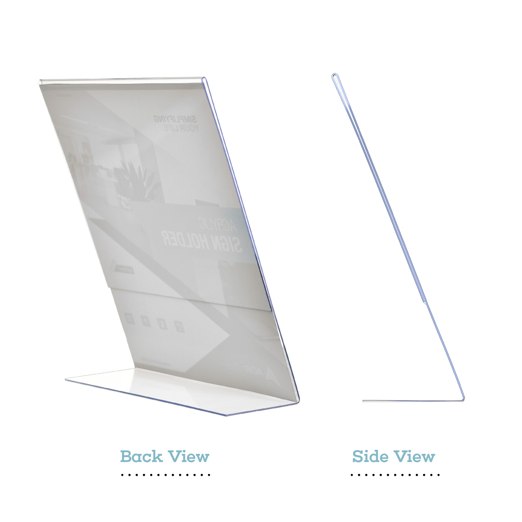 AdirOffice 8.5 in x 11 in Slanted Side-Loading Acrylic Sign Holder Single Pack 