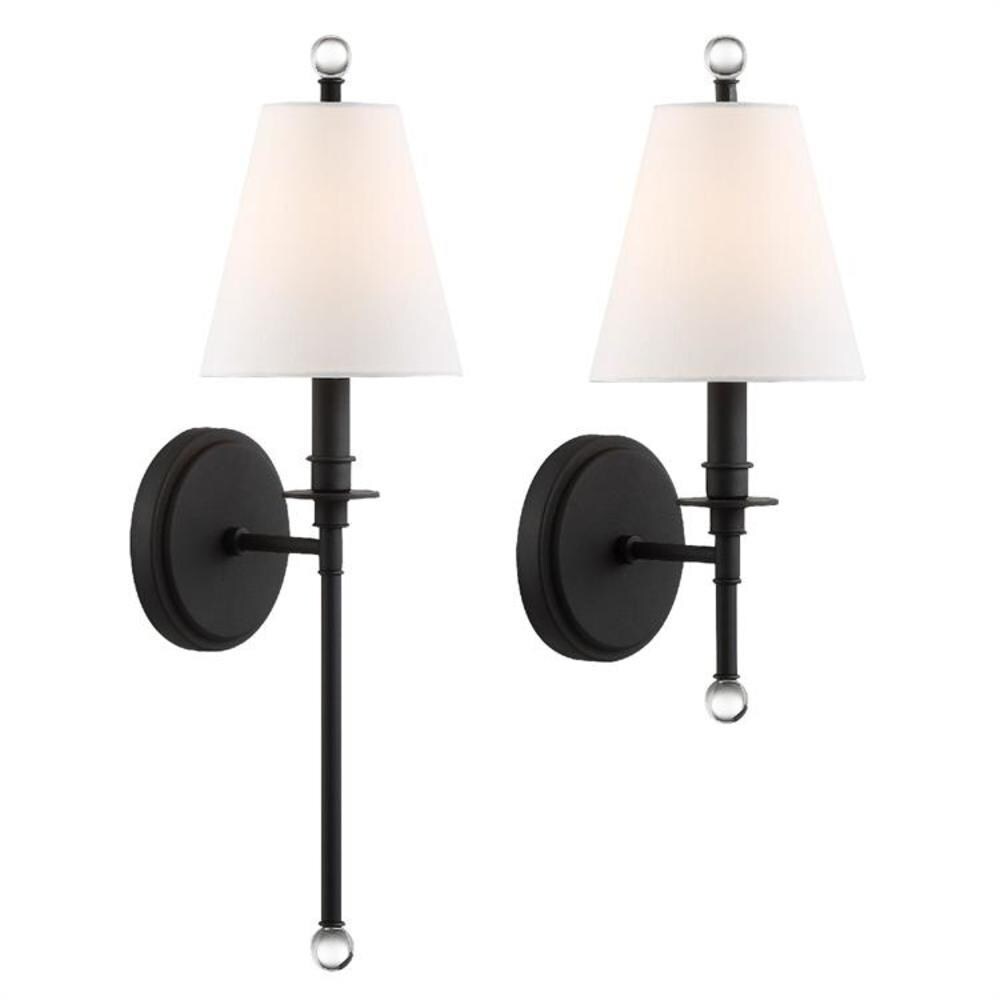 Crystorama Riverdale 6-in W 1-Light Black Forged Transitional Wall Sconce