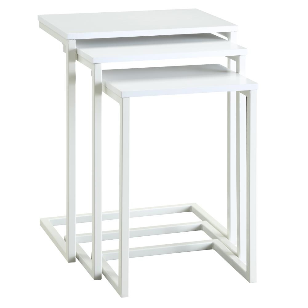 white stacking tables