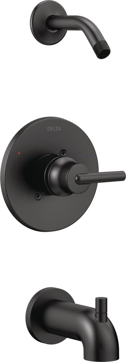 Delta Trinsic Matte Black 1-handle Bathtub and Shower Faucet