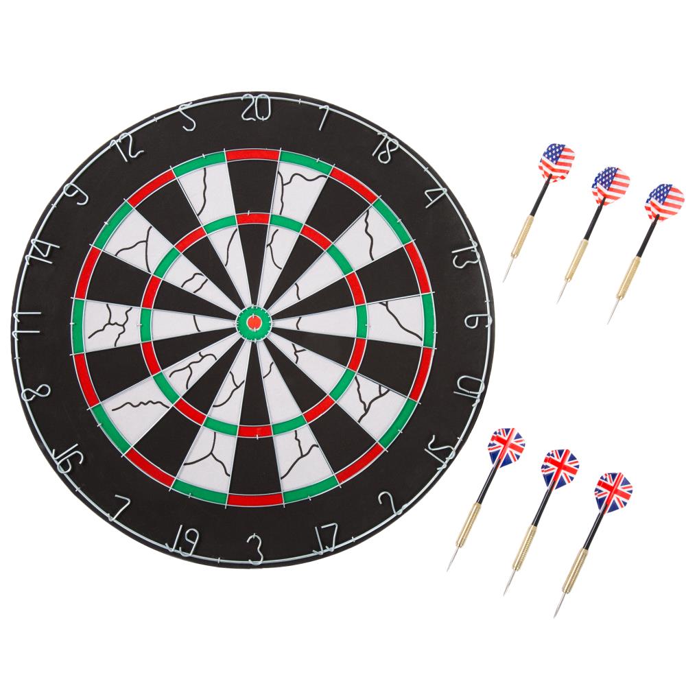 Toy Time Double-Sided Flocked Dart Board- Regulation Size 