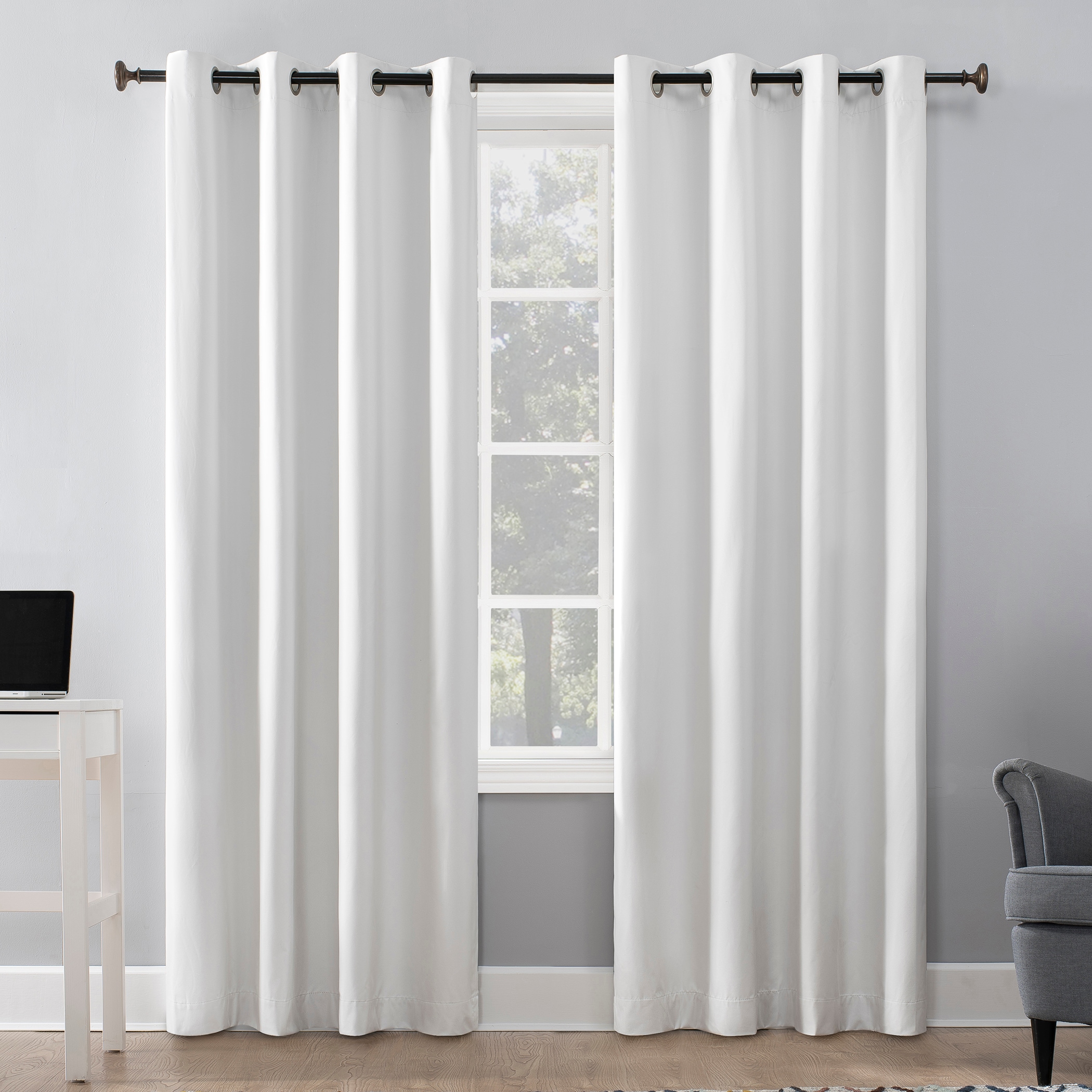 2 Panel 3D Printed Window Curtain Blackout Blinds Thermal Insulated Door  H M 