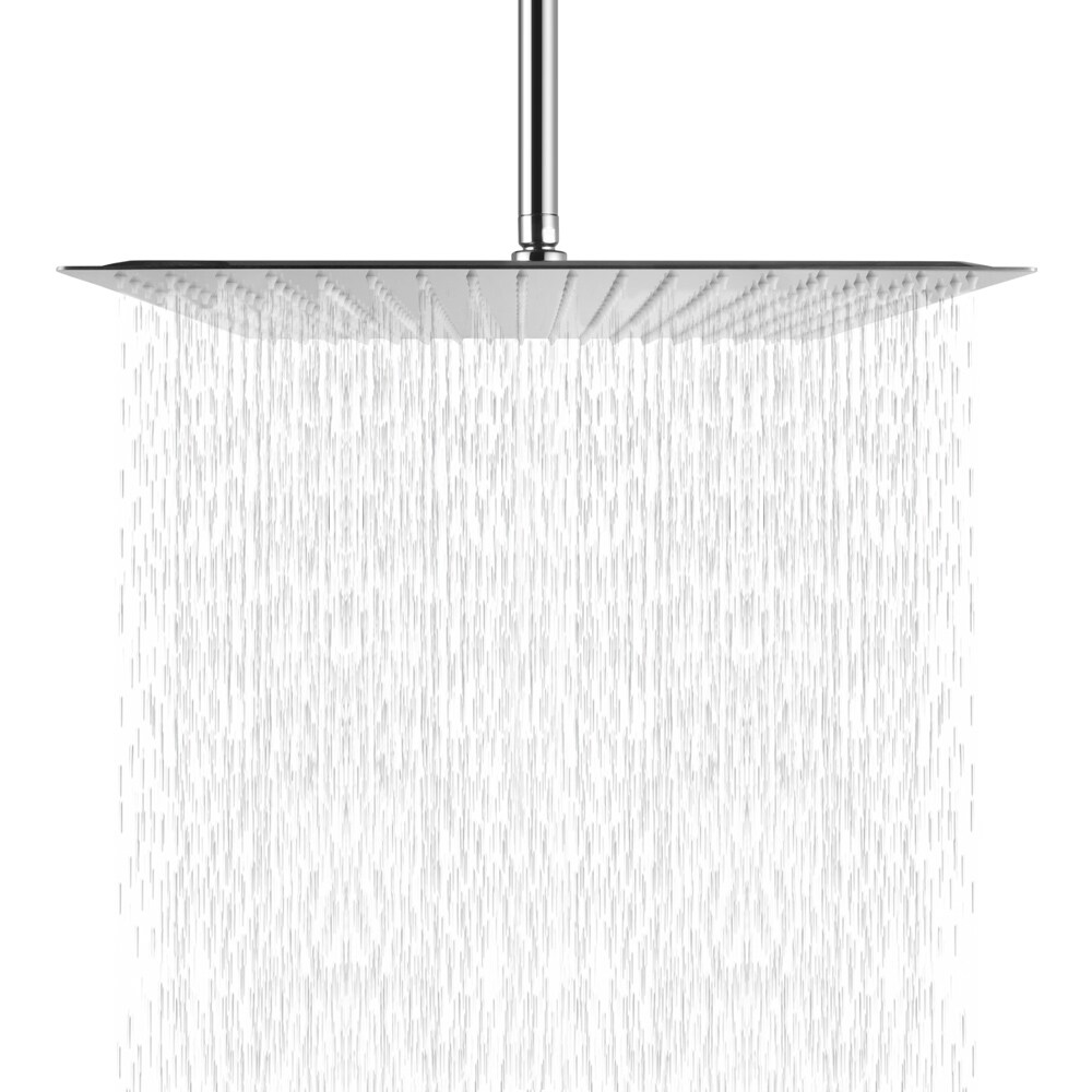 10 Inch Square Rain Shower Head Black Stainless Steel Ultra Thin Top Shower 