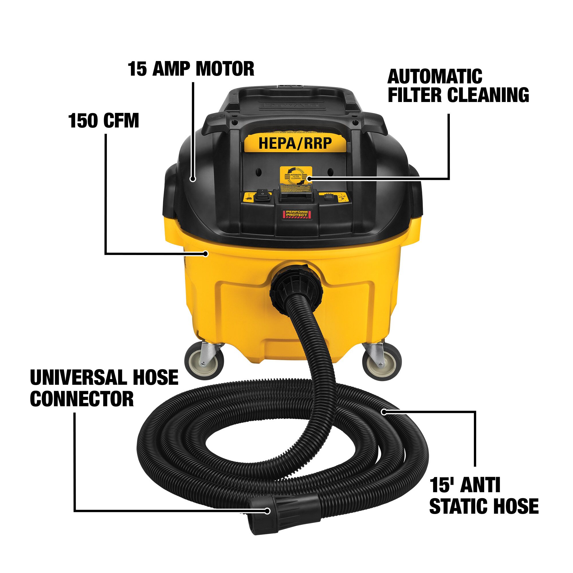Drywall Sander 12 Foot Anti Static Hose 4.2 Amp Corded Electric Variable Speed 