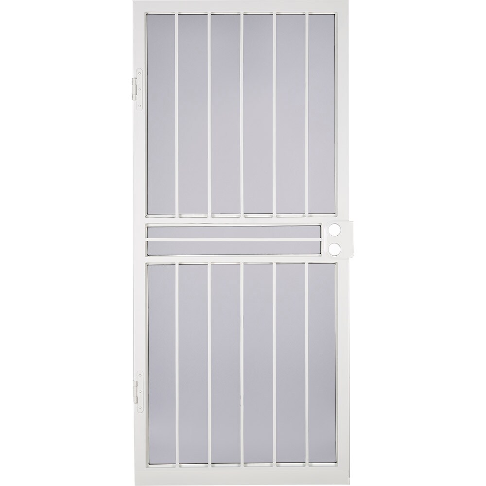 LARSON Zions 36-in x 81-in White Steel Recessed Mount Security Door with Double Bore in the Security Doors department at Lowes.com