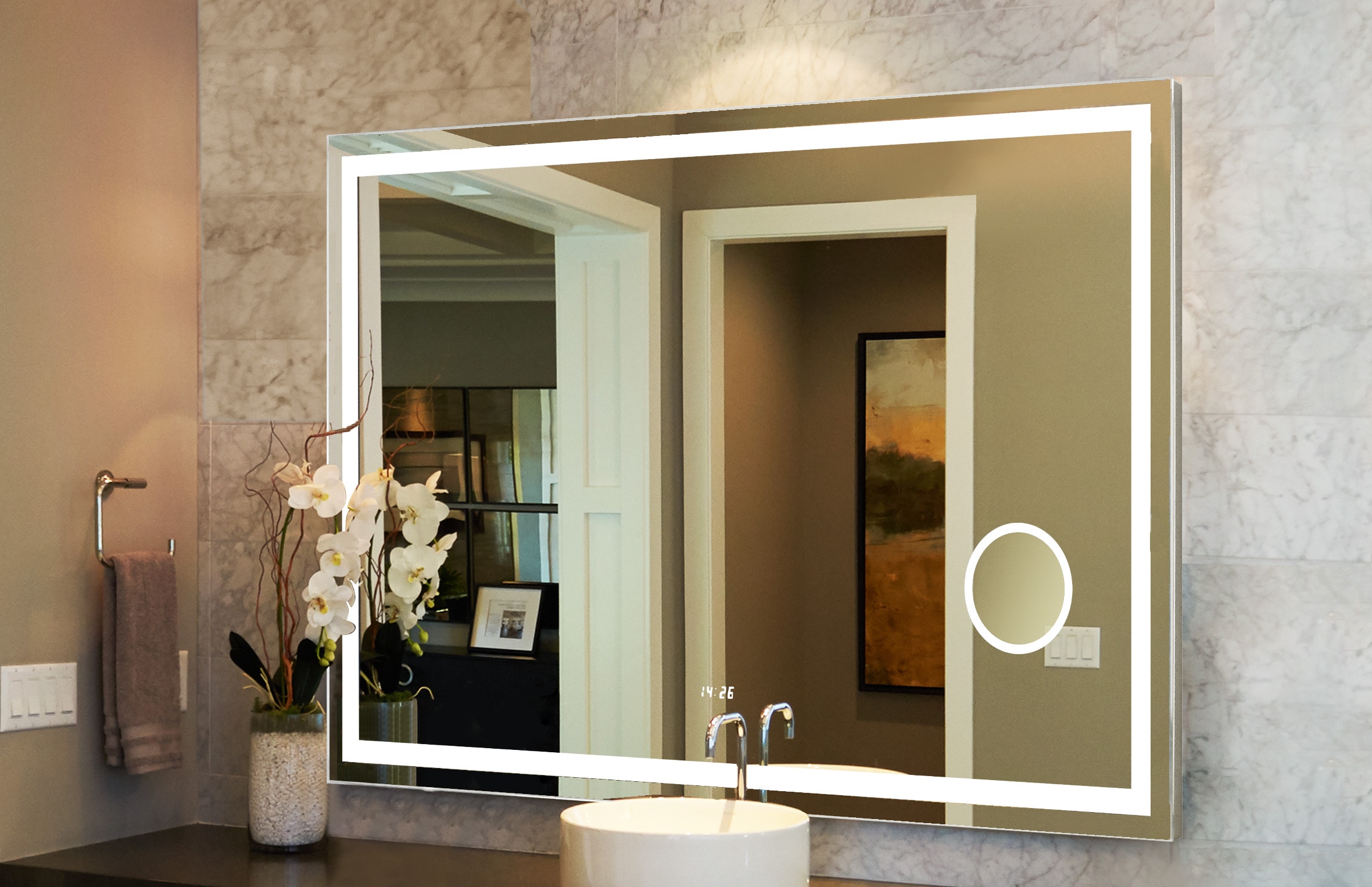 gerald beveled frameless lighted vanity mirror