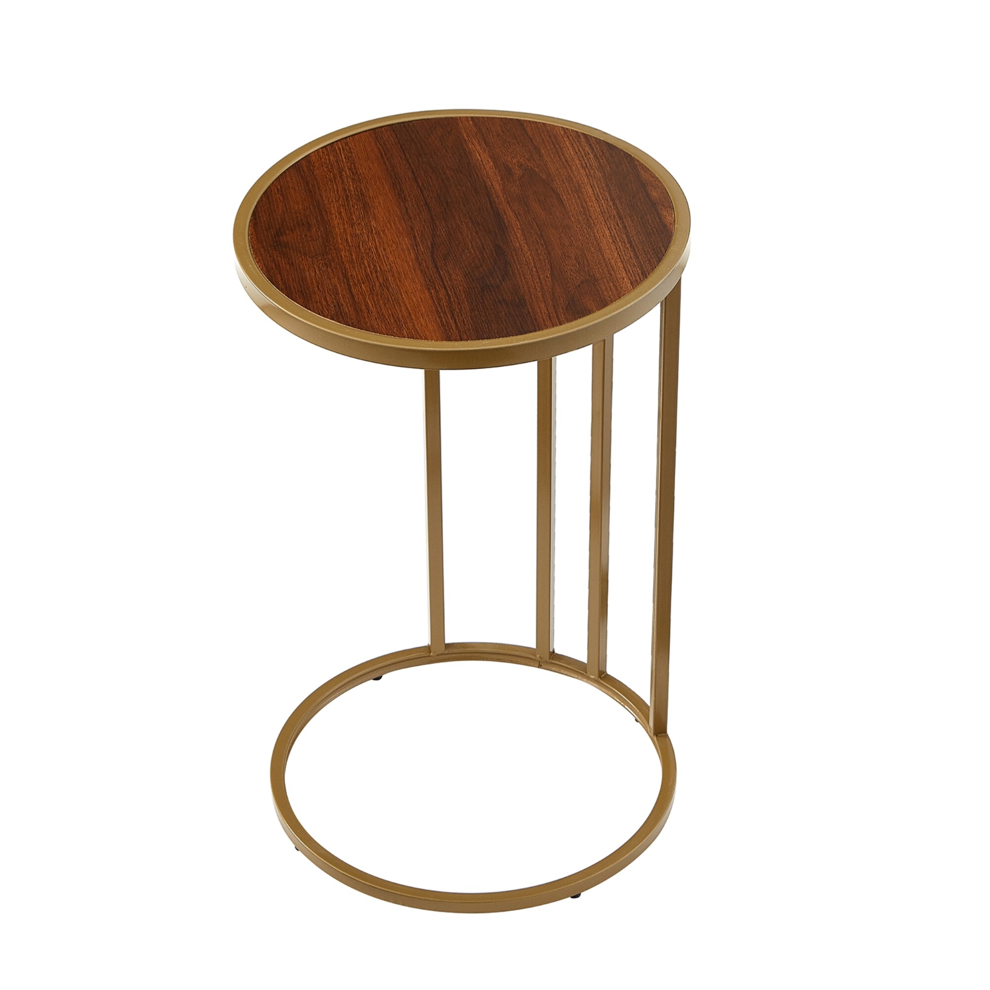 walnut and gold bedside table