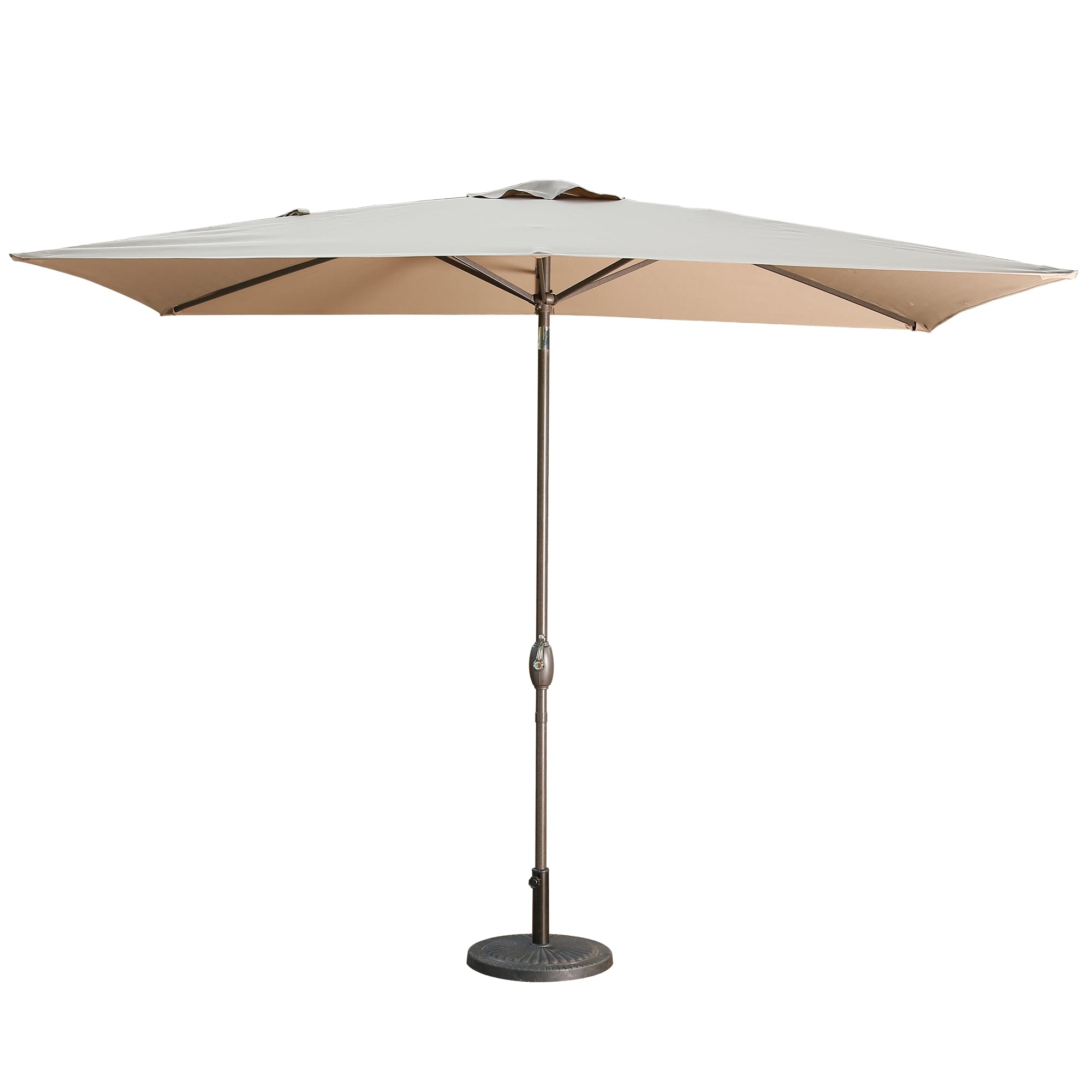 10ft Solar LED Patio Umbrella Outdoor Market Parasol Sunshade Tilt with Crank 