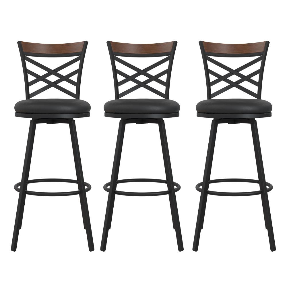 dhp-joss-set-of-3-black-adjustable-height-upholstered-swivel-bar-stool