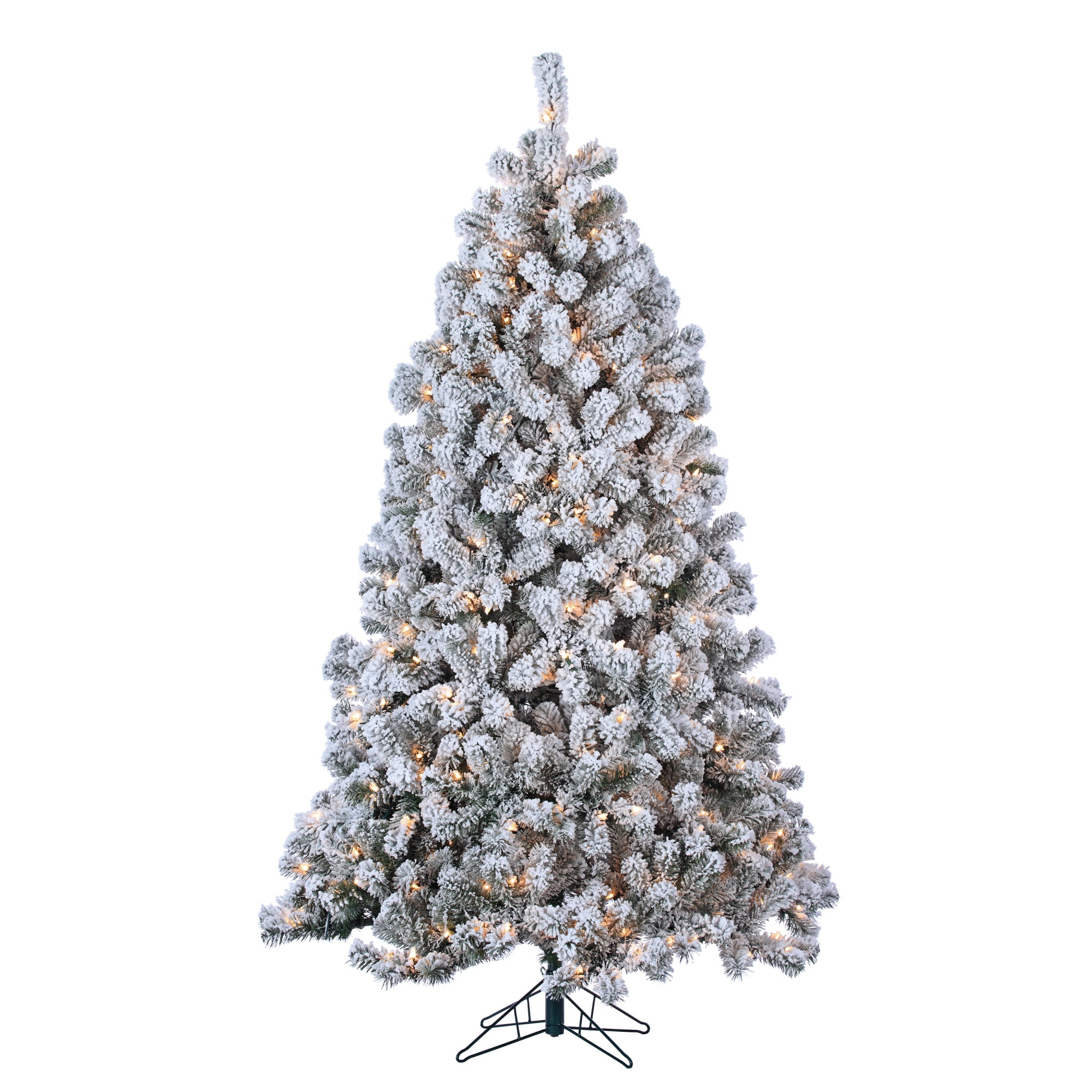 3' Prelit Flocked Pine Artificial Green Christmas Tree Indoor Holiday Decor 
