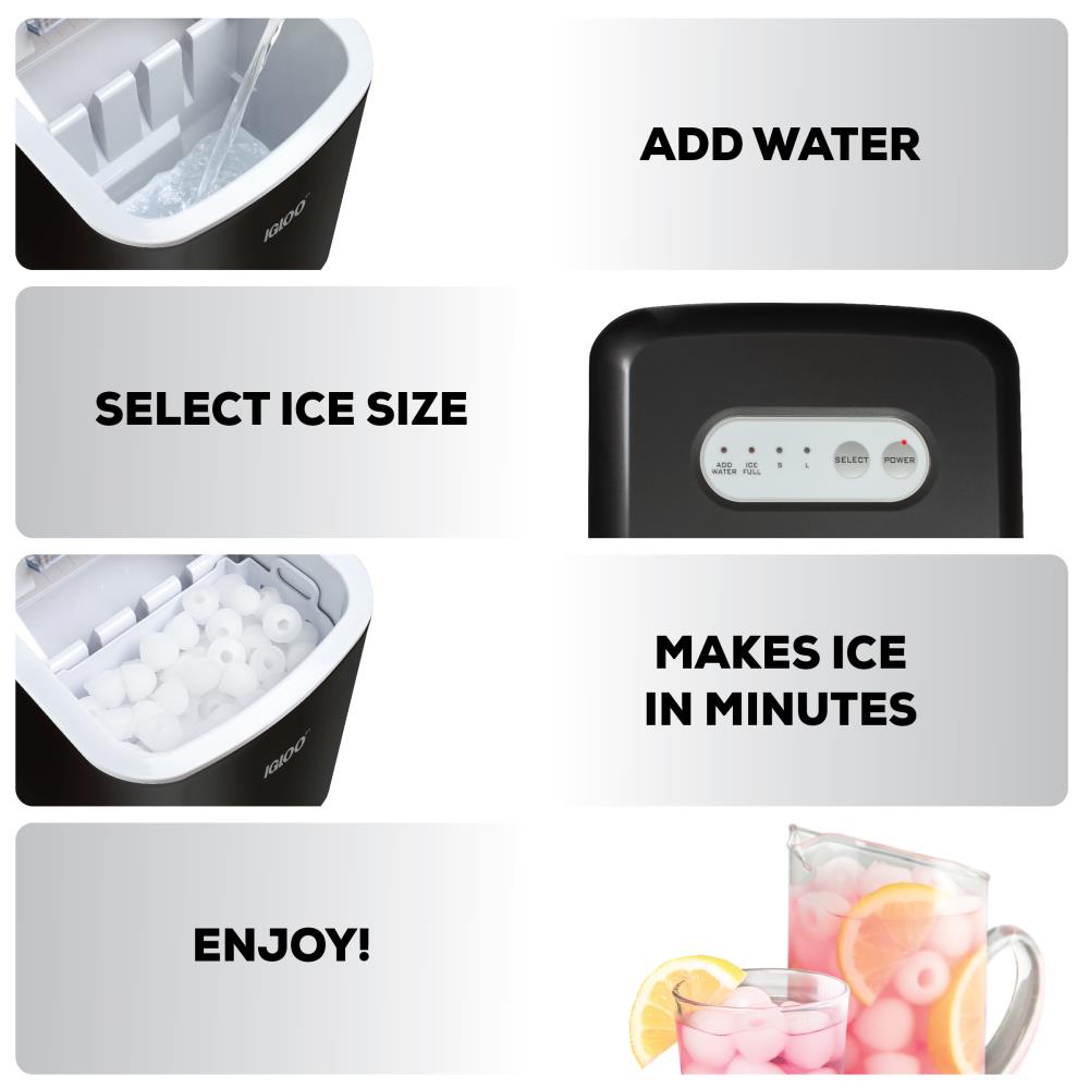 Igloo 26 Lb Flip Up Door Portable Countertop Bullet Ice Maker Black In The Ice Makers