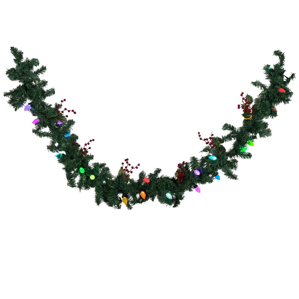 Gemmy Orchestra of Lights 8' LED C9 Lighted Garland Color Changing NEW 