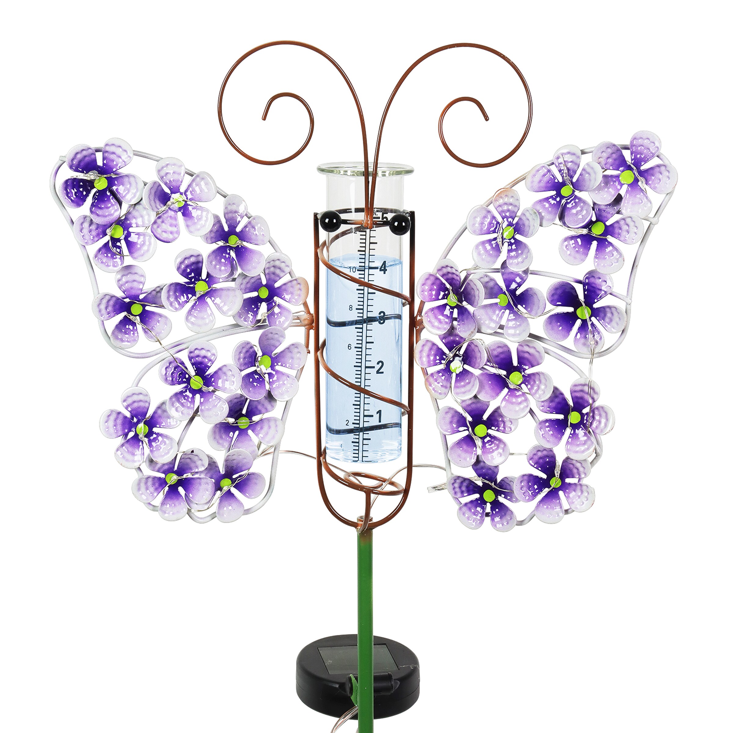 Purple Regal Art & Gift 12089 Capri Rain Gauge Butterfly Garden Stake 