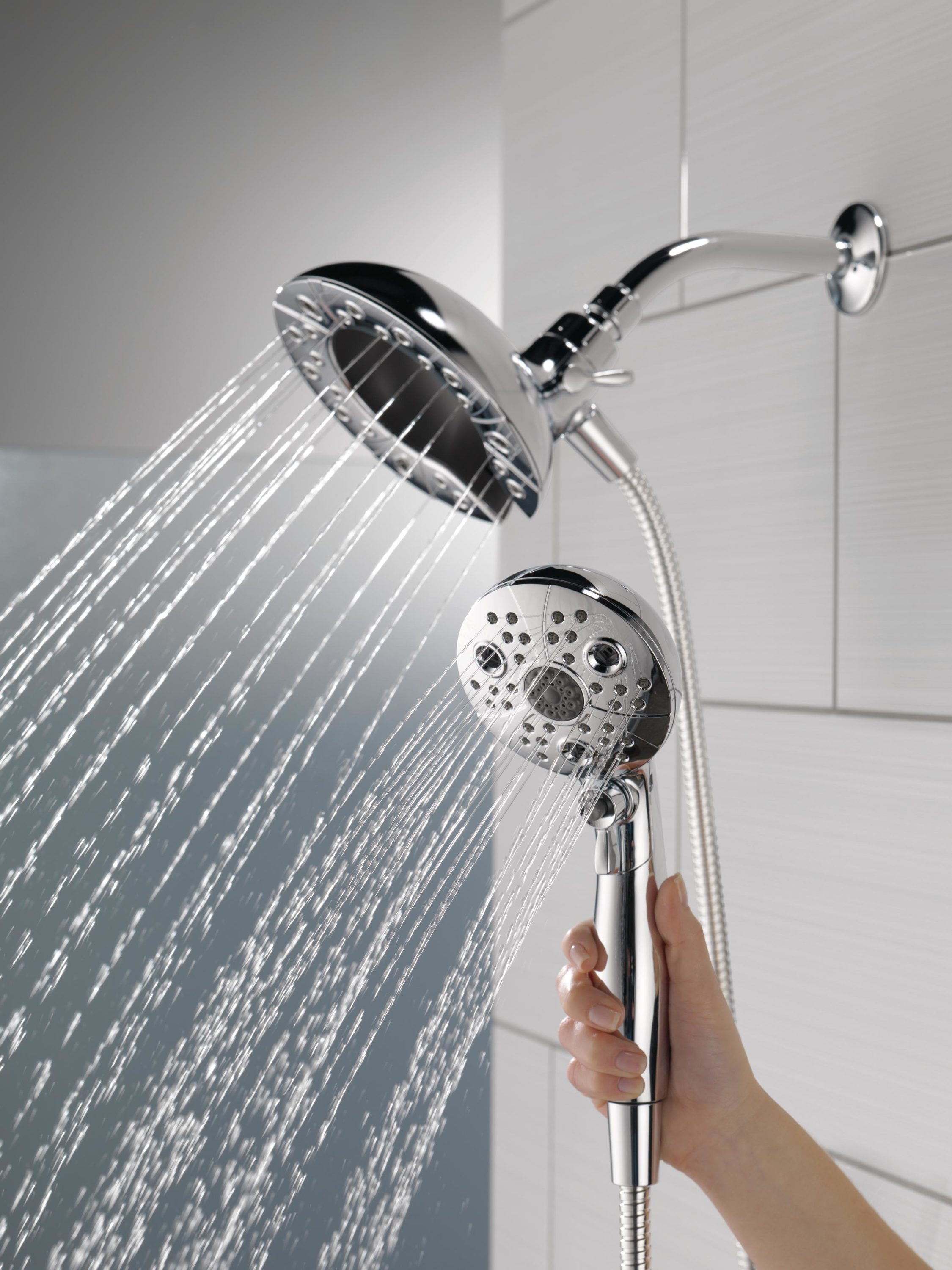 200mm Square Twin Shower Combine 75mm Hand Shower for Bathroom 